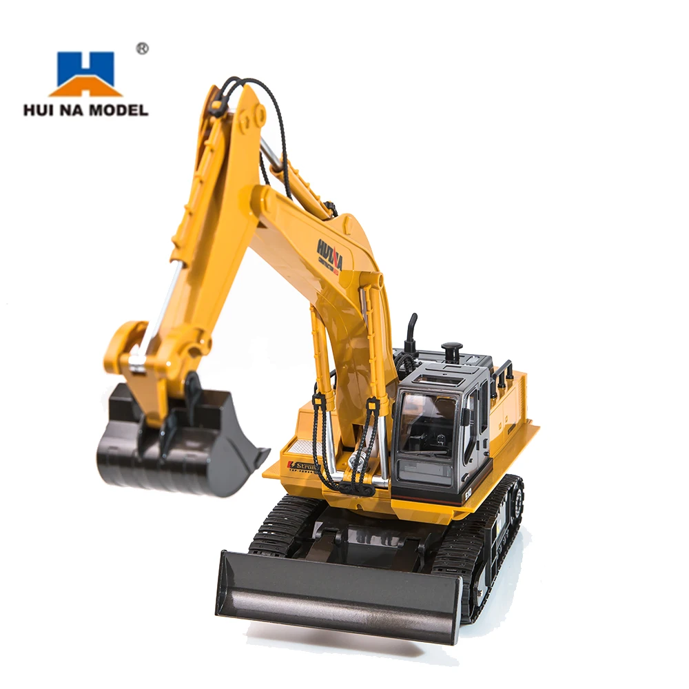 HUINA 1531 1:16Scale 11-CH 2.4GHz Wireless Die-Cast Excavator Remote-Controlled Backhoe Loader with Real Sound and Light Effects