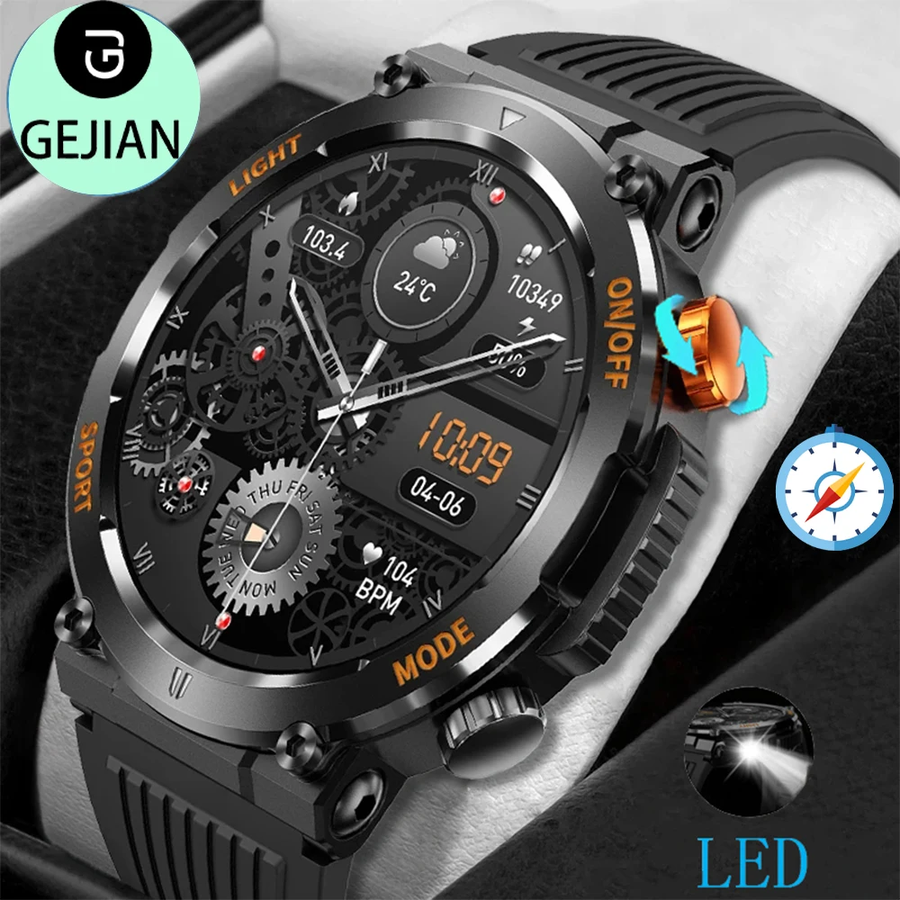 GEJIAN Nuovo Smart Watch Monitoraggio della frequenza cardiaca Chiamata Bluetooth Assistente vocale GPS Traiettoria sportiva SmartWatch fitness impermeabile
