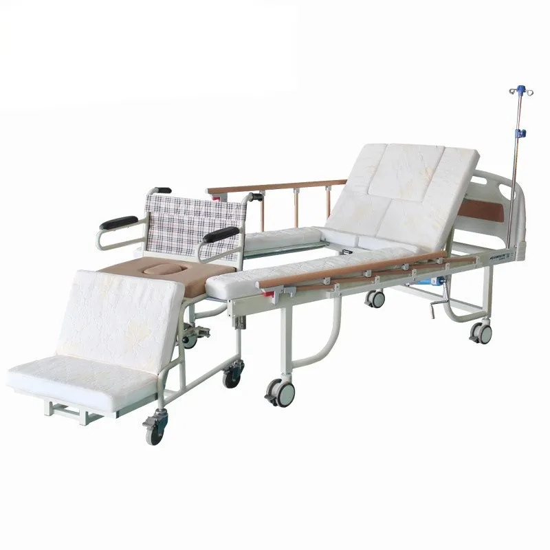 

Elderly multi-function manual wheelchair bed toilet hole separation wheelchair home nursing home nursing bed