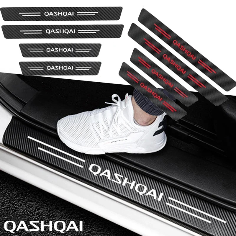 

Наклейки из углеродного волокна для защиты порогов и багажника Nissan Qashqai, водонепроницаемые, антицарапинные, декоративные