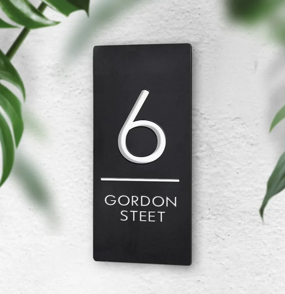 Custom Modern Address Sign Black Door Plaque Outdoor Home Number Sign Home Gift