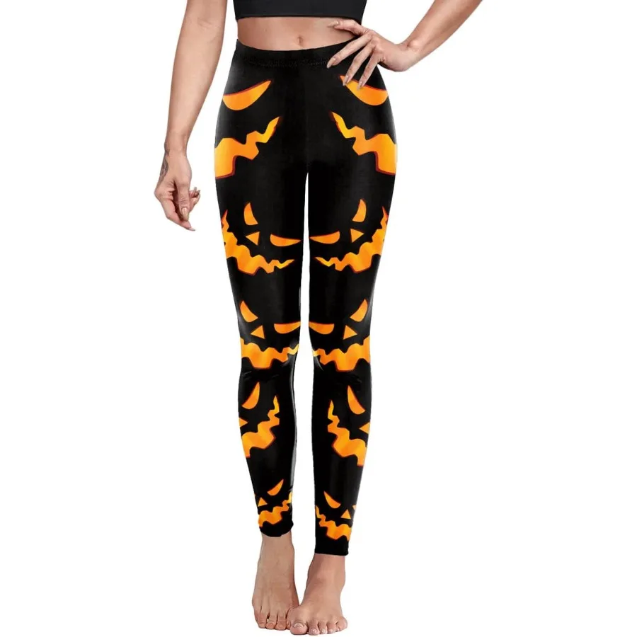 سراويل يوجا ملونة للنساء للهالوين مطبوعة سراويل يوجا قابلة للتمدد #3