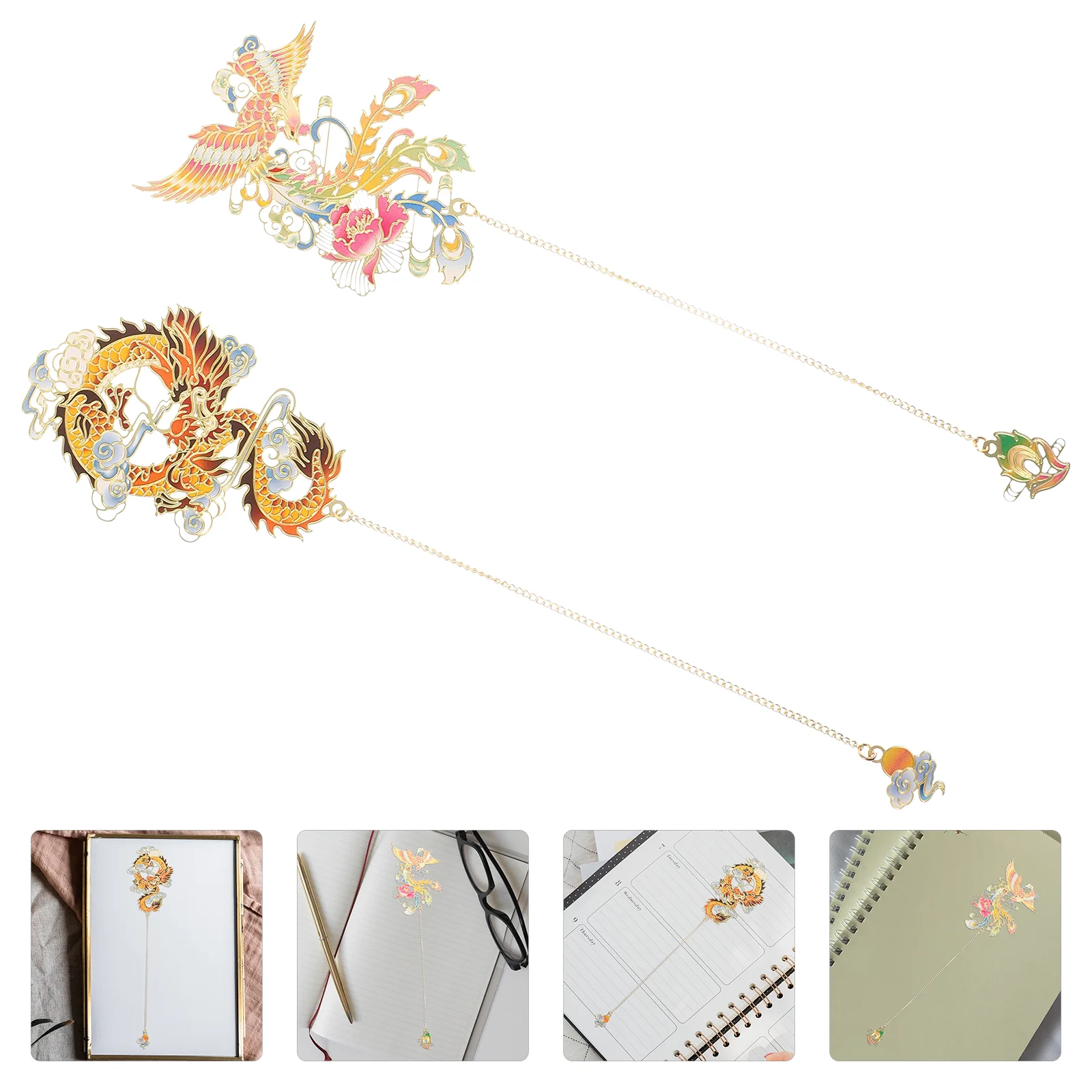 

2 Pcs Bookmark Metal Bookmarks Markers Students Commemorate Ancient Chinese Stationery