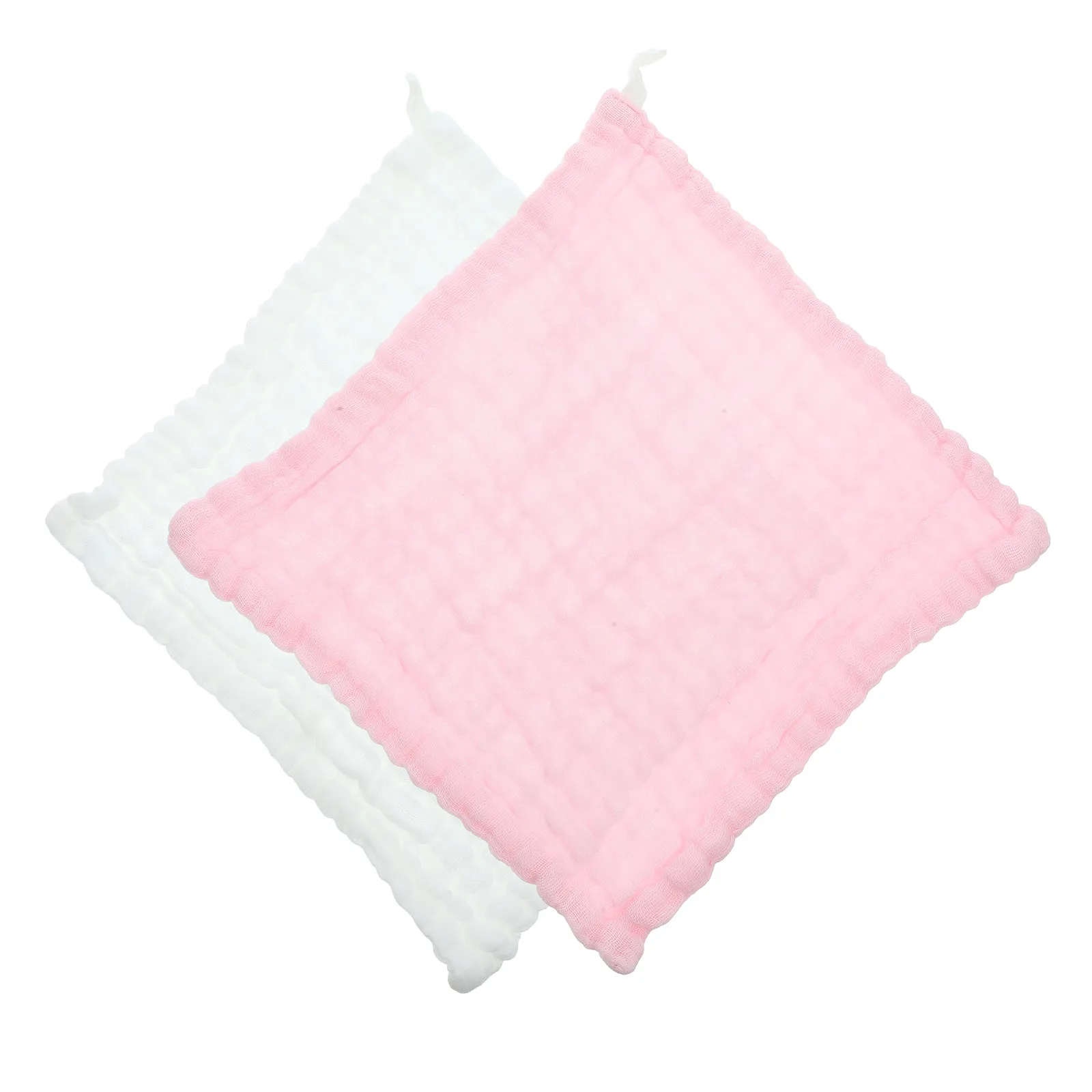 

2pcs Baby Cloths Soft Cotton Washcloths Newborn Absorbent Gentle Wiping Set Cotton Burp Cloths Green