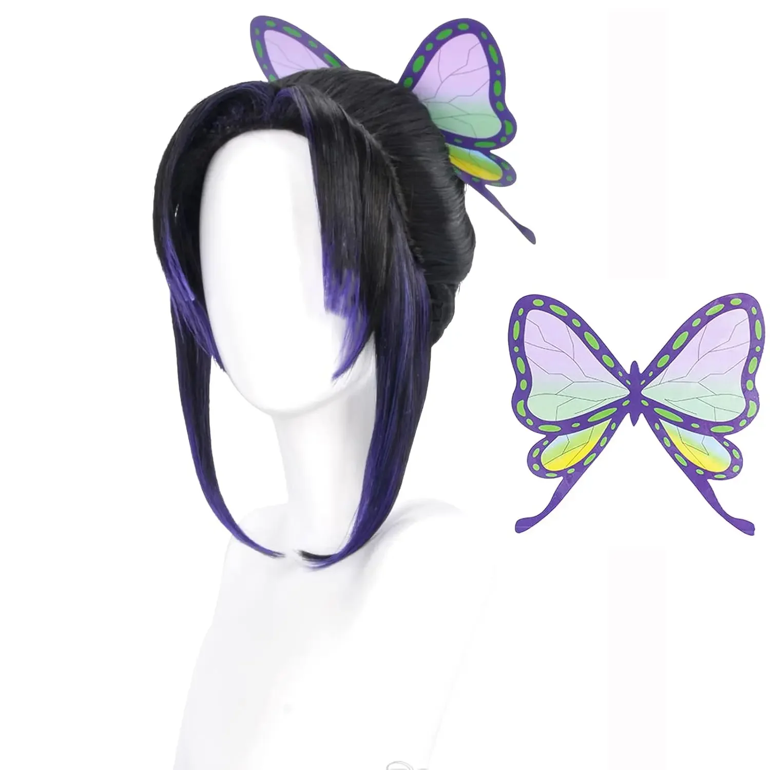 Nuove Parrucche Sintetiche per Cosplay di Kochou Shinobu (Kimetsu no Yaiba) 2026 - Uniformi e Capelli per Halloween
