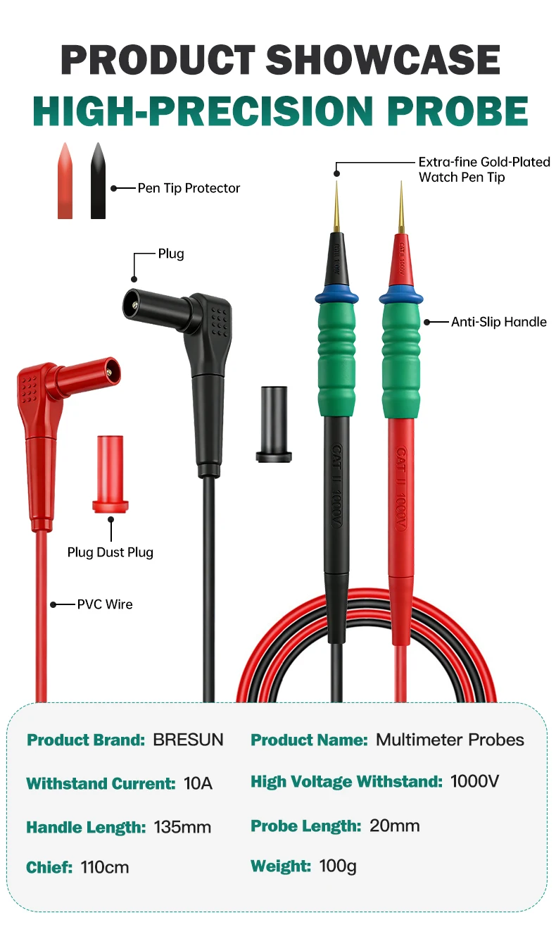 XZZ P2 1000 V 20 A supraleitende Sonde, Präzisions-Multimeter-Blei-Stift, geeignet für digitales Strom- und Spannungstest-Kabelwerkzeug – Detail 14