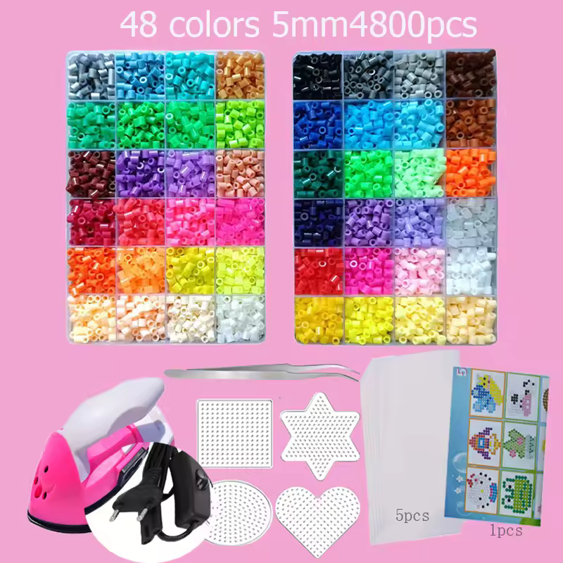 Hama Beads Box Embalagem Thermal mosaic Ferro Educação Beads, Ironing beads Fuse Beads Brinquedo DIY, 24 48 72 Cores 2.6MM 5MM - Image 5