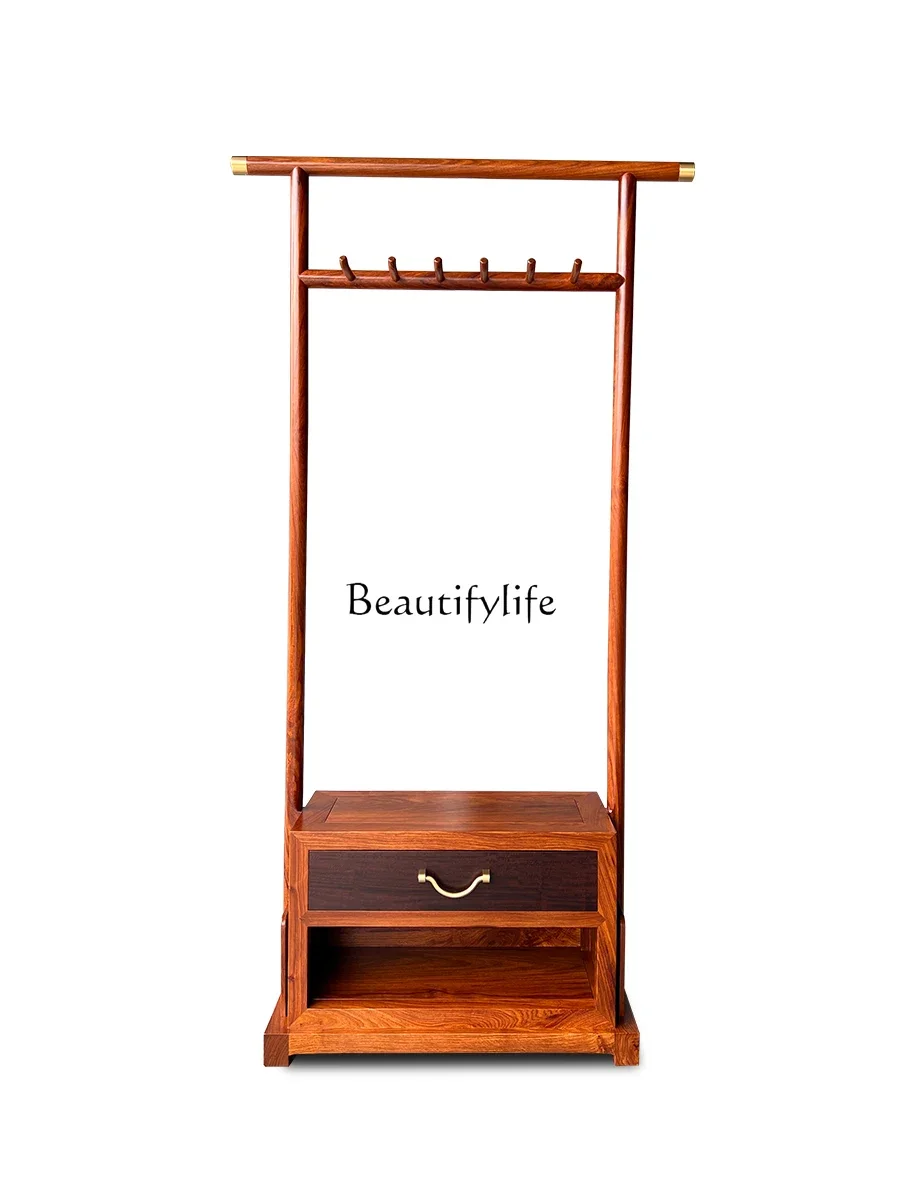

FGNew Chinese Style Coat Rack Rosewood Bedroom Multi-Functional Household Rosewood Floor Hanger