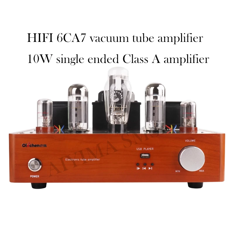 AIYIMA SMSL HIFI 6CA7 Vacuum tube Amplifier 10W 2.0 Single ended Class A Tube Amplifier Pure manual welding  USB Bluetooth Amp