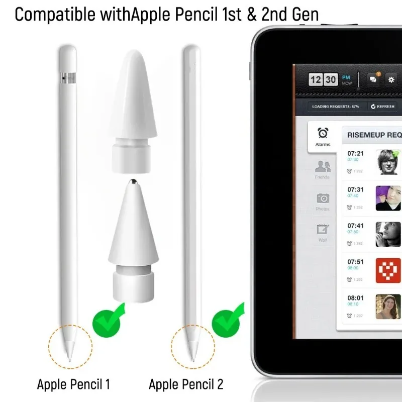 Pencil Tips for Apple Pencil 1st 2nd Generation Replacement Spare Nib High Sensitivity Precision Control Tips for IPencil 1 2