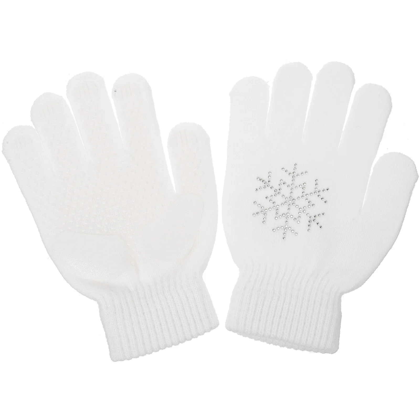 

1 Pair White Snowflake Gloves Waterproof Warm Ski Ice Child Adult Thermal Decorative Party Girls Cotton Gloves Skating