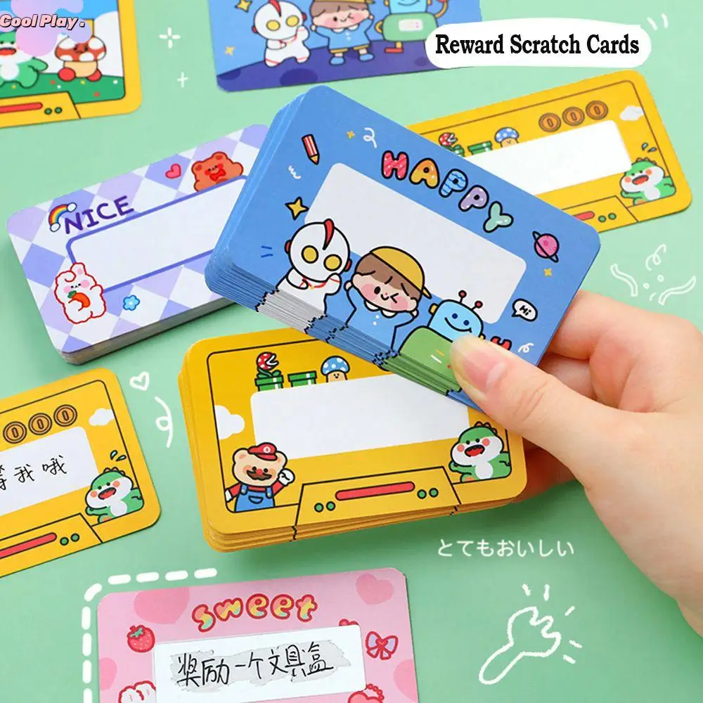 

Family Lucky Game Classroom Encourage Praise Stickers Reward Punch Cards Scratch-off Cards Reward Scratch Cards