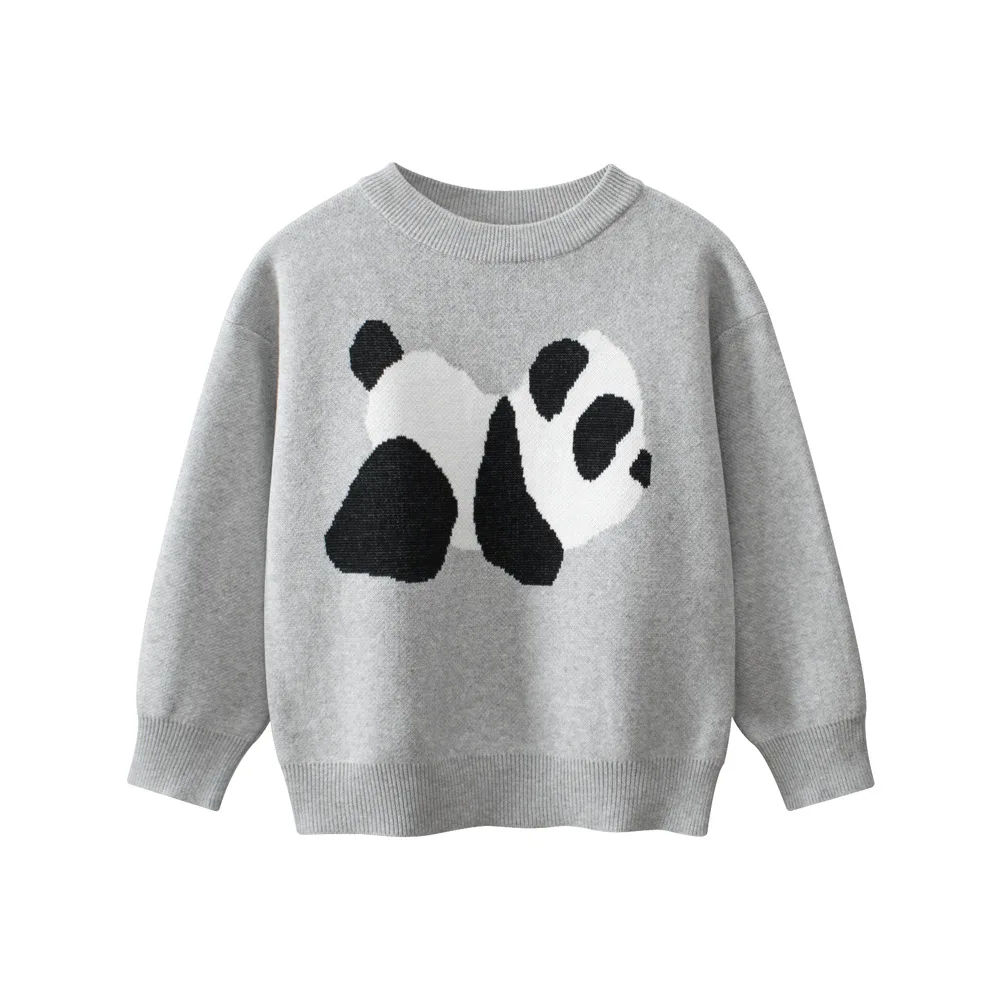 2024 Children Sweater for Boys 100% Cotton Novelty Cute Panda Bear Dinosaurs Cartoon Kid’s knit Sweater Casual Sport Sweaters