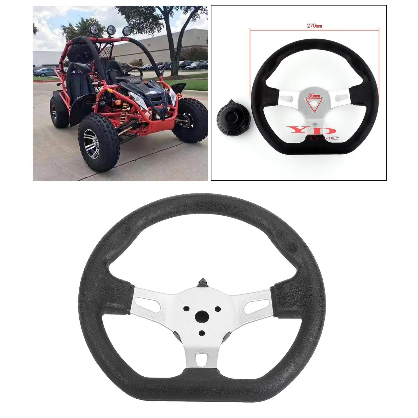 270mm Go Kart Steering Wheel Kart Replacement Parts for Go-Kart Accessory