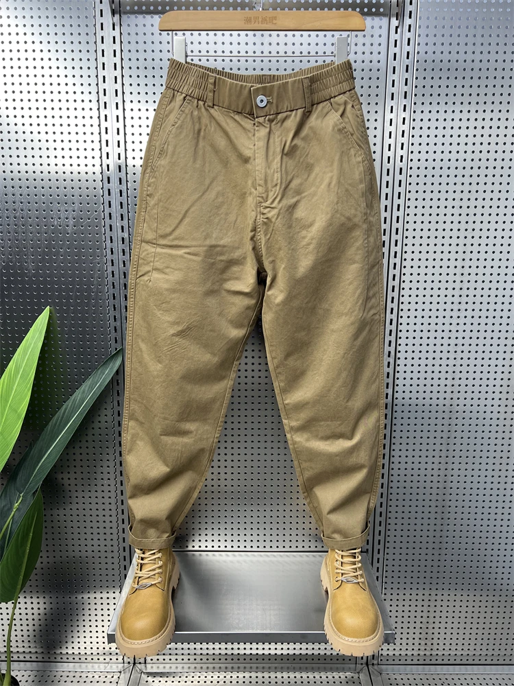 

Спецодежда цвета хаки, широкие брюки, мужские повседневные свободные брюки Harlan Clog, весна 2024, молодежные длинные брюки