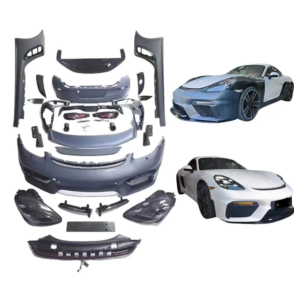 Car Widebody Bodykit for Posche Cayman 981 Body kit Upgrade 718 GT4 PP Bumper Kit 718 for Cayman 981 GT4 Style