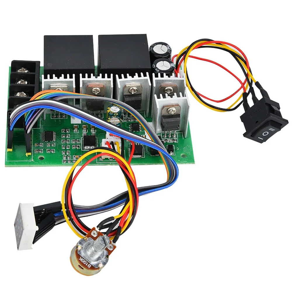 60A Current Rating PWM Motor Speed Controller DC 10-55V Input 0-100% Adjustment Adjustable Speed Controller LED Digital Display