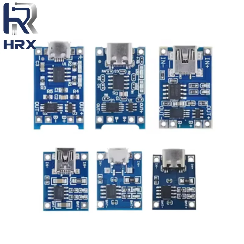 5-10PCS Micro/TYPE-C/MINI USB 5V 1A 18650 TP4056 Lithium Battery Charger Module Charging Board With Protection Dual Functions