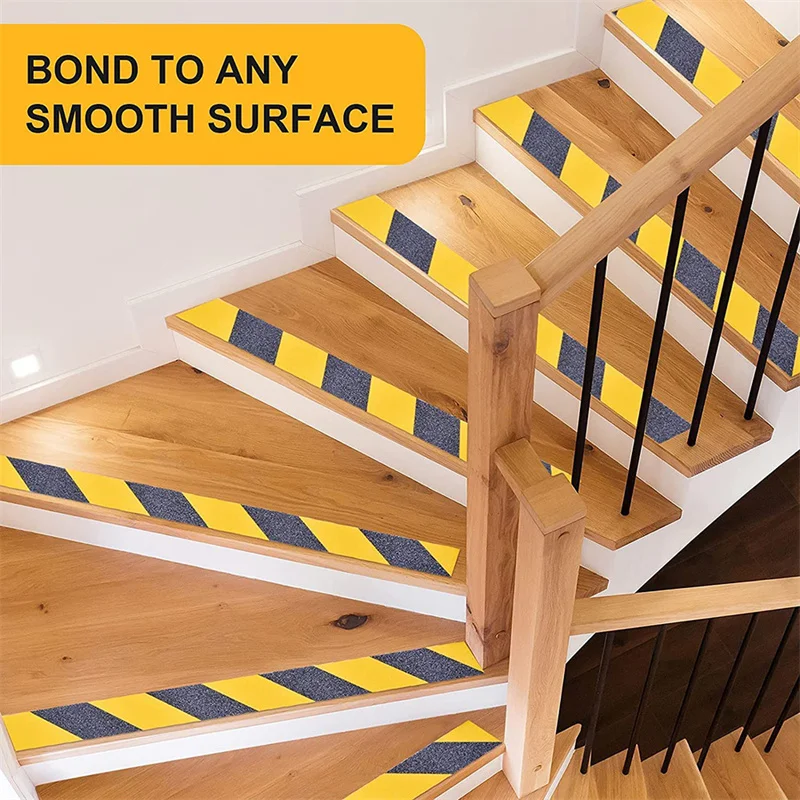 25/50/100mm Frosted Black And Yellow Strong Waterproof Anti-slip Tape Warning Line Landmark Sticker Indoor Outdoor Safety Grip