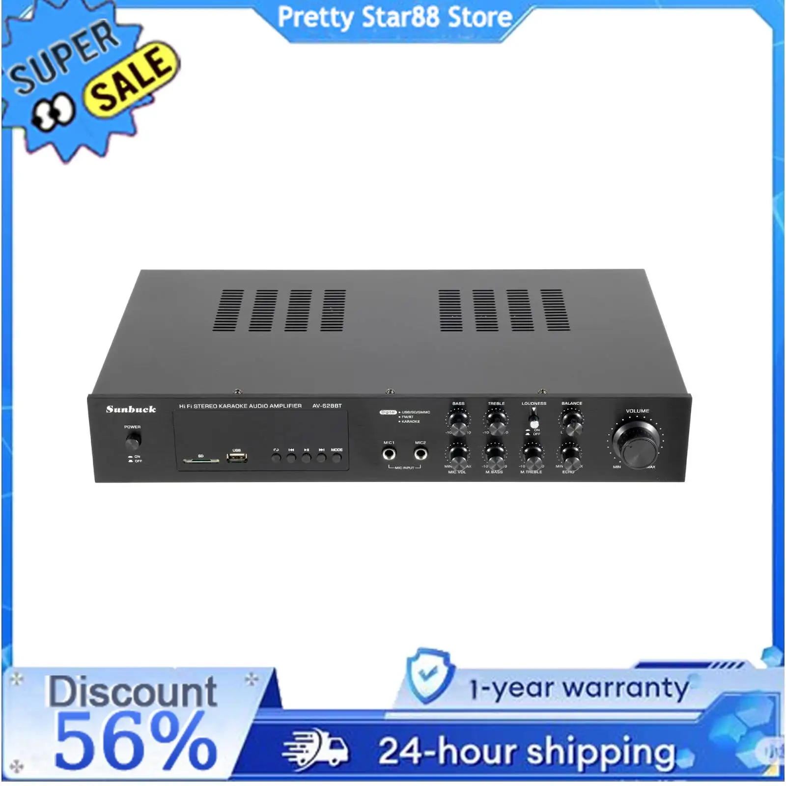 Amplificatore audio con canale sonoro surround 5.1 Schermo LED integrato da 600 W con telecomando 220 V