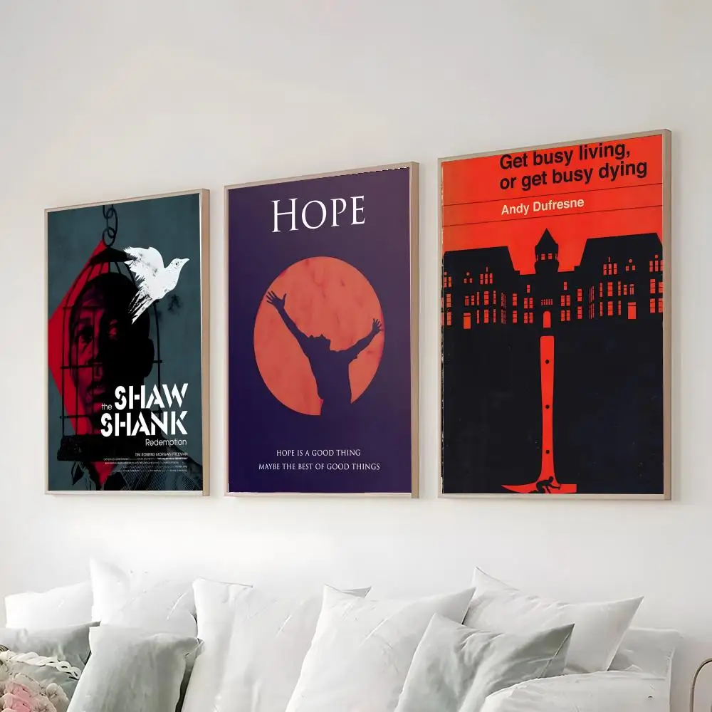 T-The Shawshank Redemption Poster High-definition waterproof poster stickers, suitable for bedroom, living room, home decoration