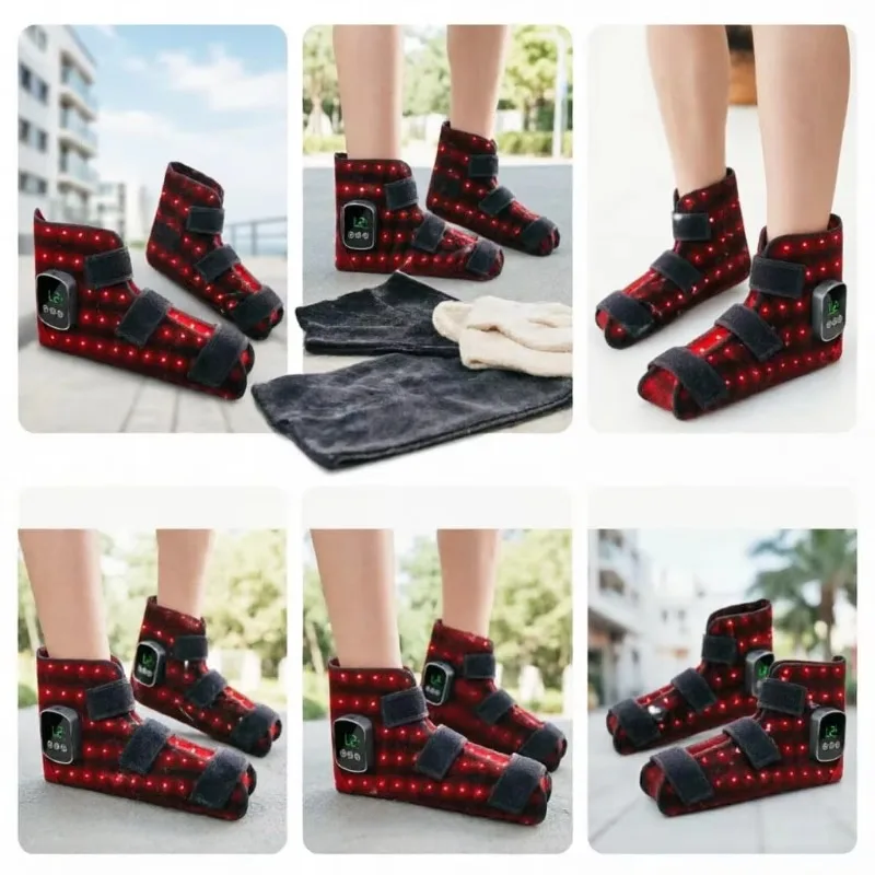 Electric Red Light Therapy Ankle Protector Infrared 660/850nm Heated Foot Massager Hot Compress Ankle Joint Support