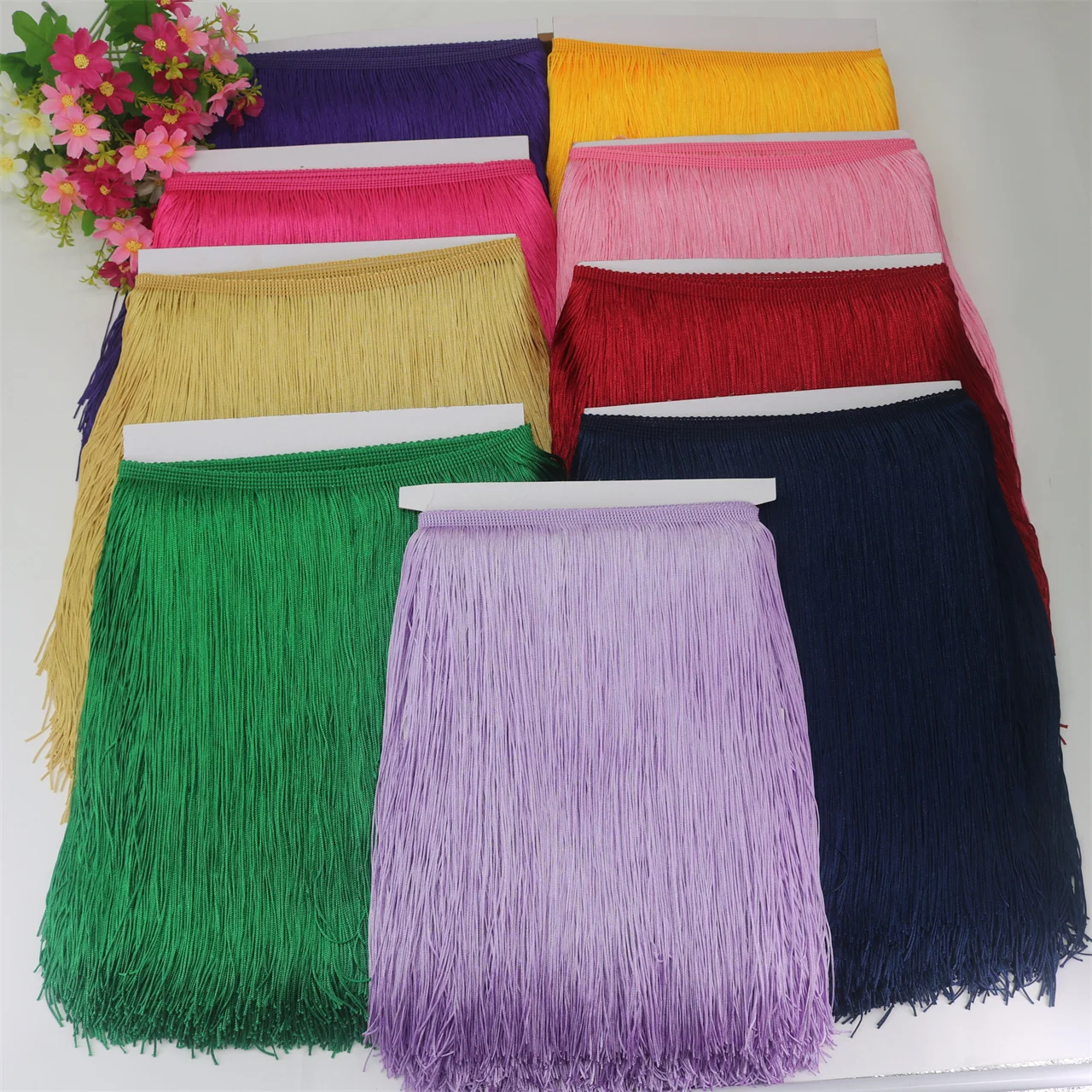 10yard 30CM Long Multicolor Polyester Fringe Trim African Tassel Ribbon Lace Accessory Sew Latin Dress Curtain DIY Accessories