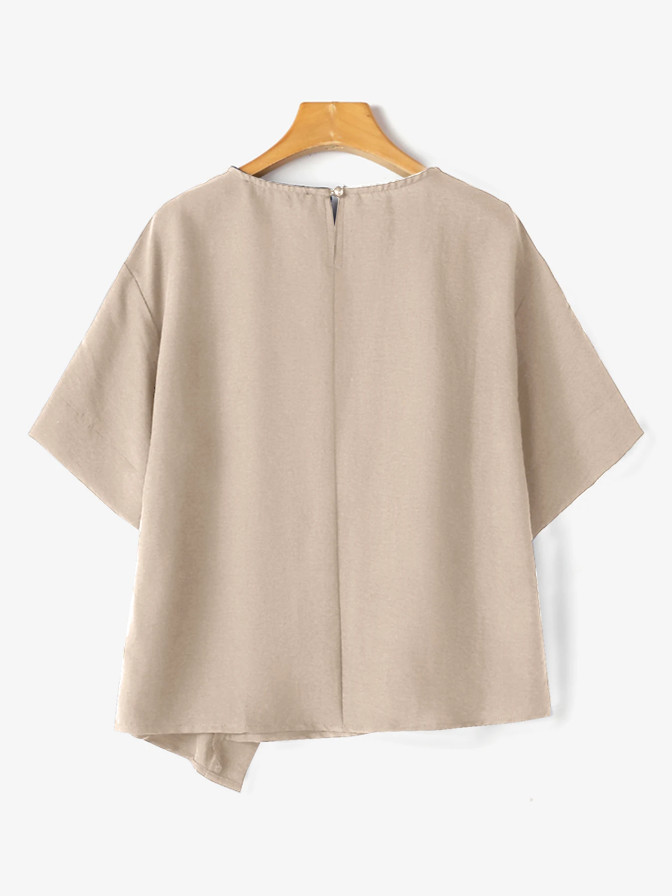 ZANZEA Women Oversize Bluse Summer Chic Irregular Short Sleeve Shirts Korean Fashion Round Neck Harajuku Tops Casual Loose Tunic