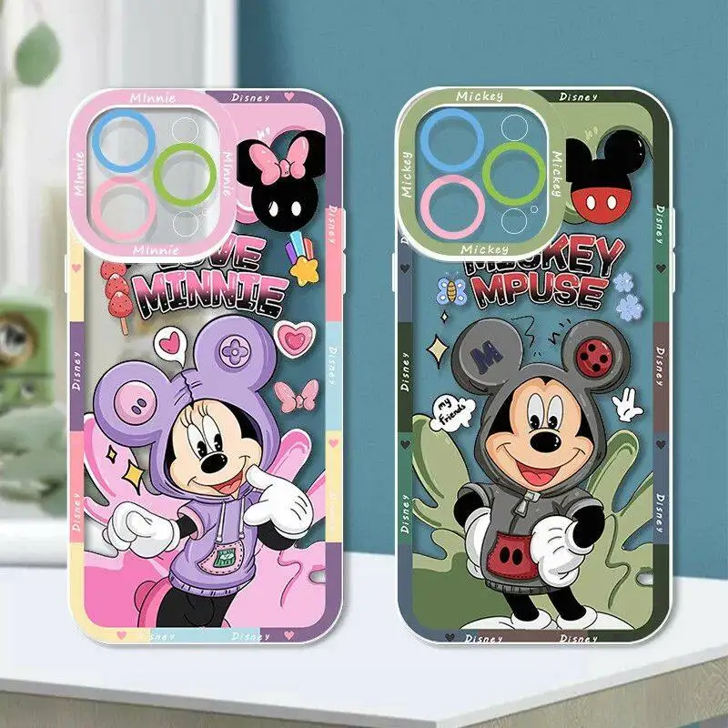 Disney Mickey Minnie Couple Case for OPPO Reno 10 5G 12 11 10 Pro Plus 11F 12F 6 8 Pro 5 6 Lite 7 4G 8T 4 5F A58 A78 A79 A98 5G