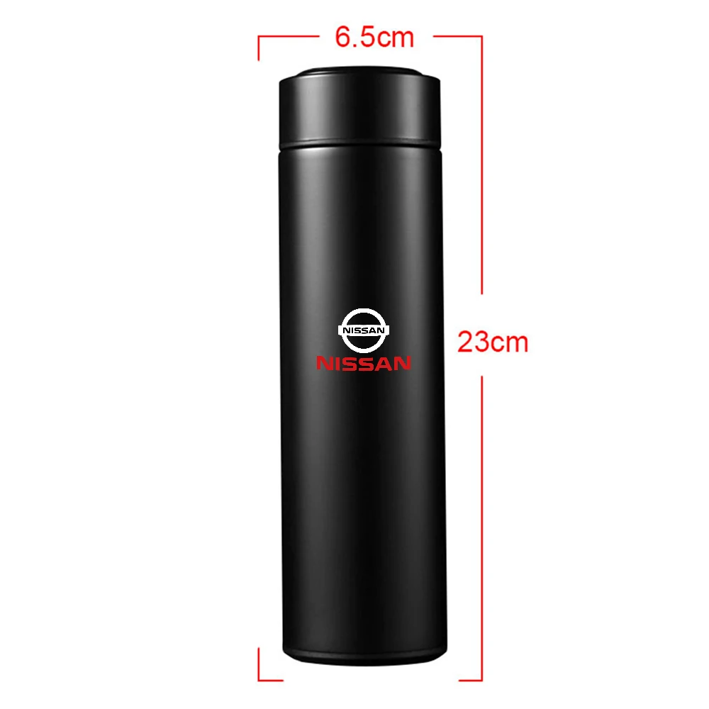 Car Smart Thermos Mug Water Bottle Cup Auto Accessories For Nissan X-trail Qashqai Note Juke Sentra Navara Micra Leaf GTR Nismo