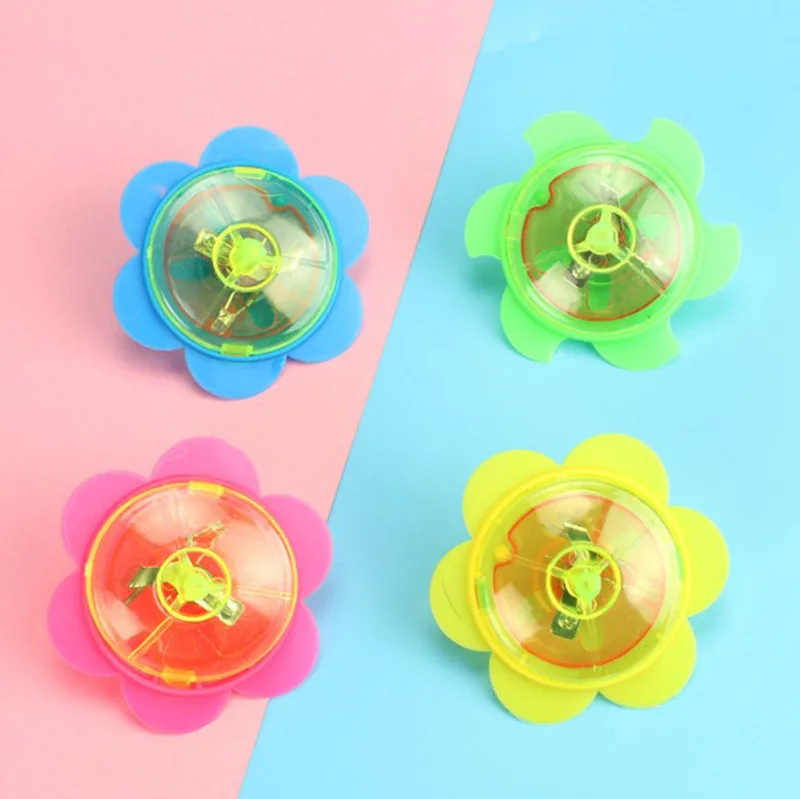 

6 Pcs Novelty Funny Mini Flash Gyroscope Fingertip Gyroscope Kids Hand Spinning Gyro Toy With Cool Coloured Light Effect Toys