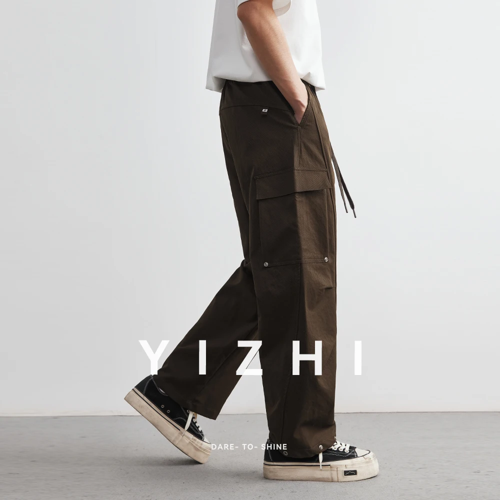 Japanese Retro Paratrooper Overalls 2025 Spring Autumn Loose Straight Multi-Pocket Outdoor Leisure Wide-Leg Trousers Men's Wear