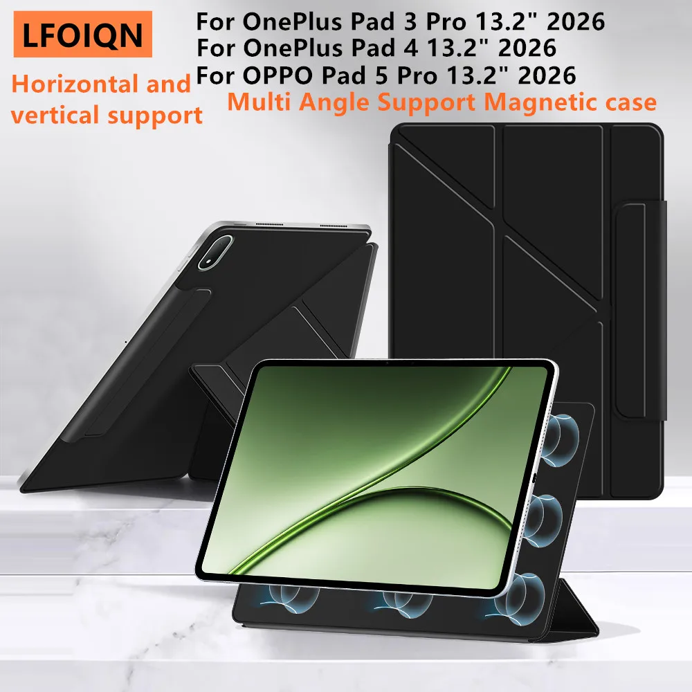 LFOIQN Für OnePlus Pad 3 Pro 13,2 Zoll Hülle, mehrfach faltbare magnetische Hülle für OnePlus Pad 4 3Pro OPPO Pad5 Pro 13,2 Zoll Smart Book Cover