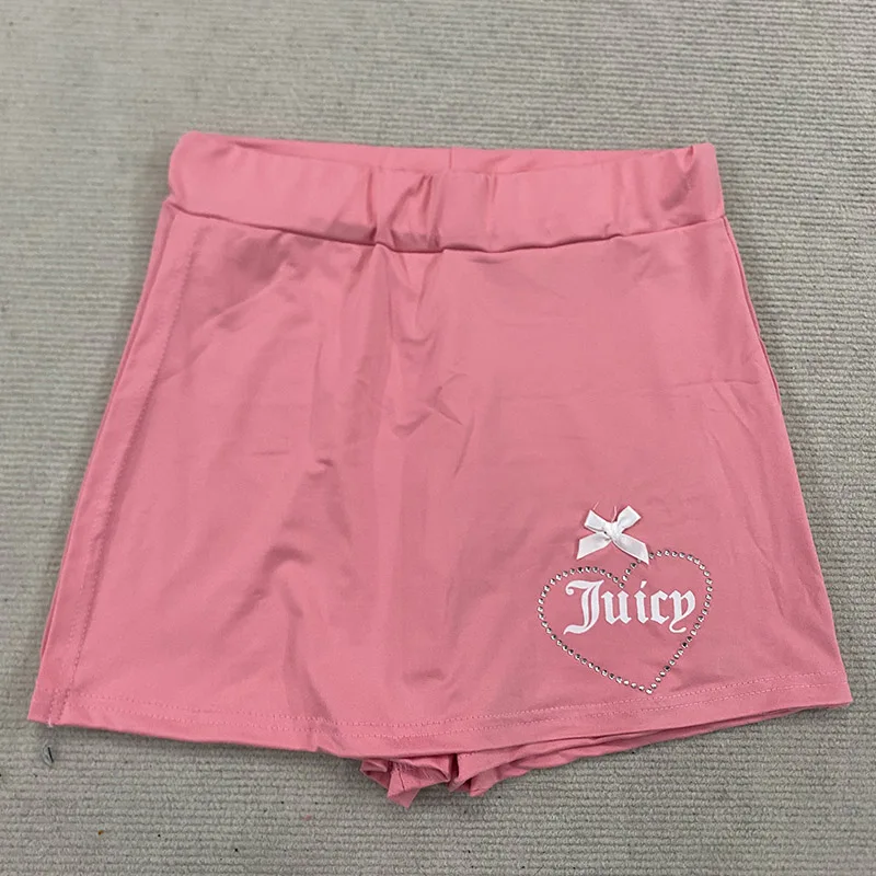 Love Rhinestone Letter Printing Fashion Creative A-line Skirt Japan Korea Casual Summer Bow Decoration Sexy Aesthetic Girl Skirt