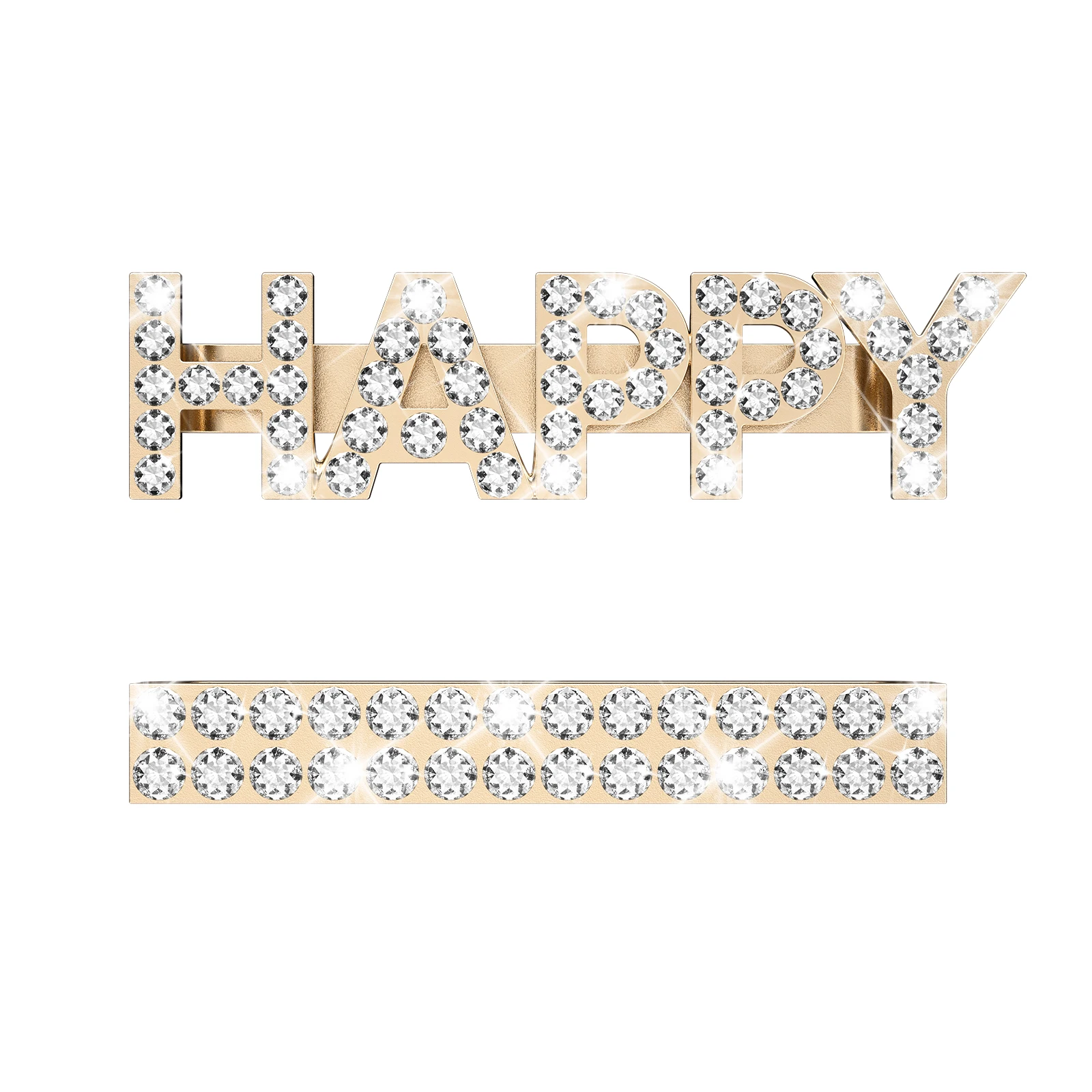 Diamond Strap Decorative Ring For 20mm Width Silicone Strap Happy Glasses Start Shape Decoration Metal Charms Strap Accessory image 3