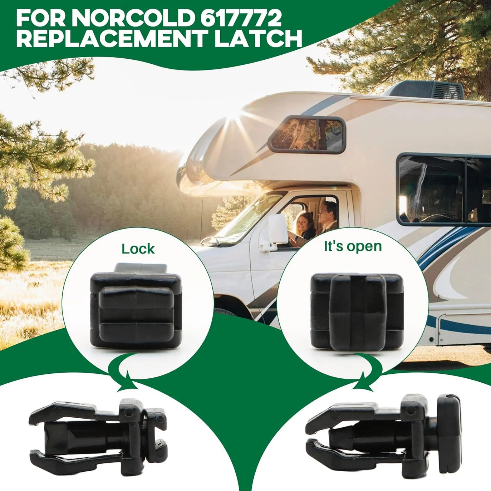 4 unidades de clip de ventilación Norcold 617772 para puerta de refrigerador RV, reemplaza al clip de bloqueo para la puerta de ventilación de servicio del refrigerador Norcold