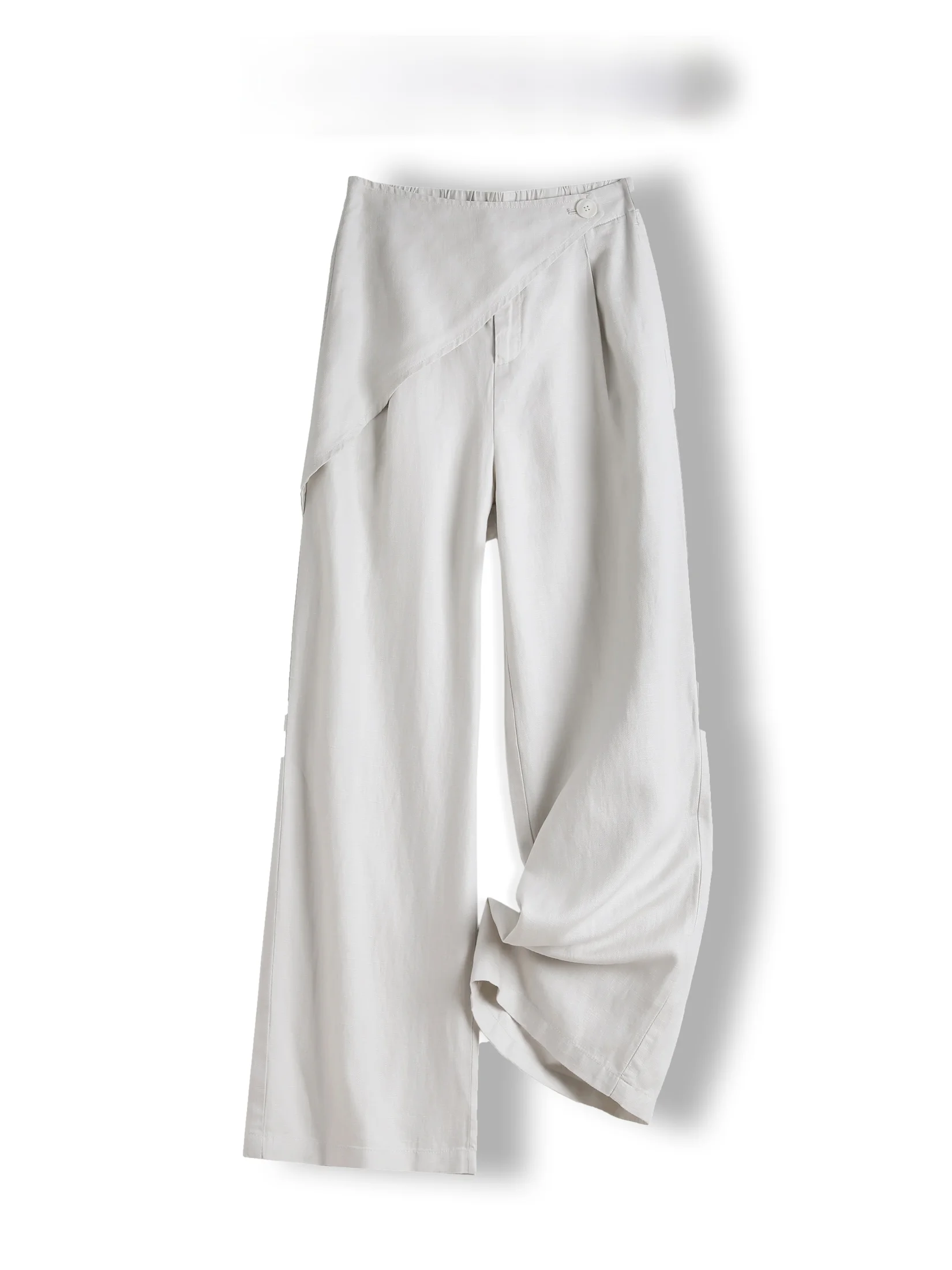 

Recommended High Waist Wide Leg Pants Women's Casual Style Fake Two-Piece Curtain Pants Trendy Linen Blend