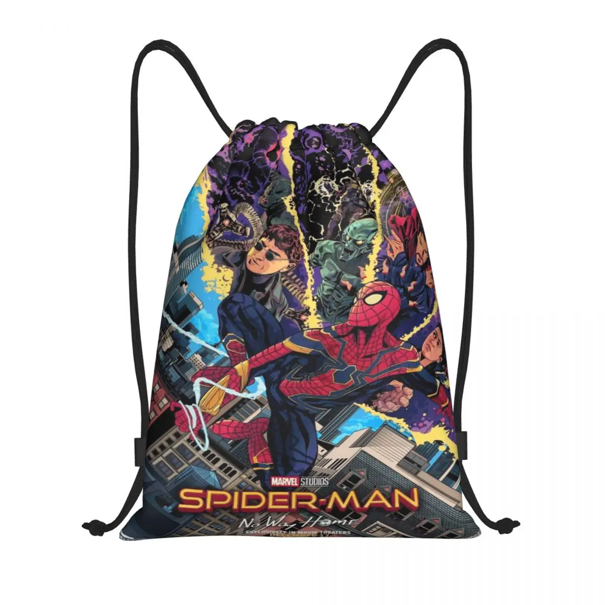 

Сумка на шнурке Marvel, рюкзак-мешок на шнурке с изображением Человека-паука, регулируемый рюкзак-мешок на шнурке, сумка для хранения вещей в стиле Мстителей