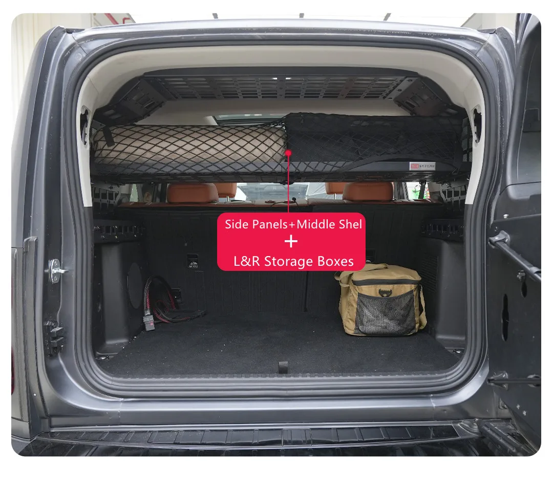 For Haval H9 Second Generation 2024 Modular Storage Panel Shelf Modification Storage Panel Rear Trunk Debris Rack Molle panel