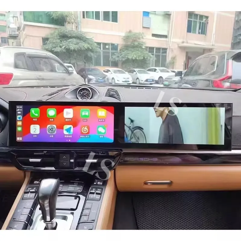 12.3 "double écran Android Radio pour Porsche Macan 2014-2017 voiture GPS Navigation lecteur multimédia copilote 4G LTE casque Carplay