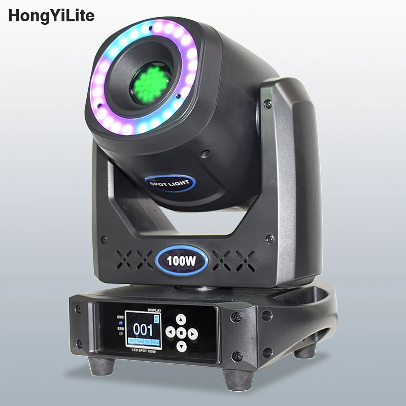 HongYiLite Led Spot 100W Moving Head Light DMX Beam Backlight Light Lyre Gobos Prism For Stage DJ Bar Disco Party Show