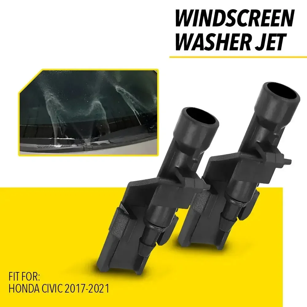 2pcs Windscreen Washer Jet for 2017-2021 Honda Civic Black Front Windscreen Washer Jet Abs 76810tgge01 Windscreen Wipers Part