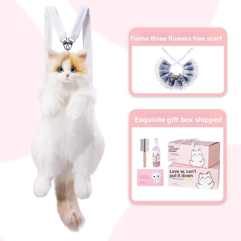 الأصلي 60 سنتيمتر طول محاكاة دمية القوس القط على ظهره ألعاب من نسيج مخملي هدايا عيد الميلاد