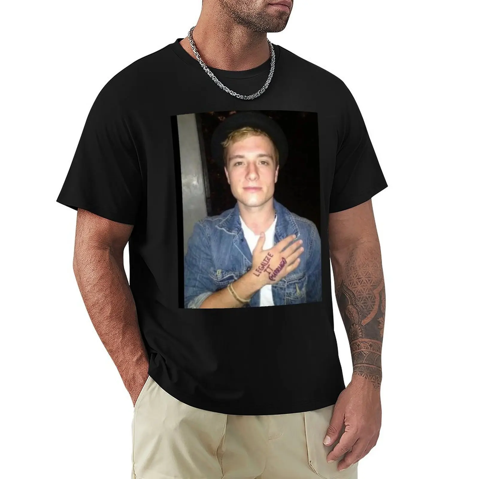 

Josh Hutcherson-Legalize It (Marriage) T-Shirt oversizeds essential t shirt rapper graphic tees anime black t-shirts for men