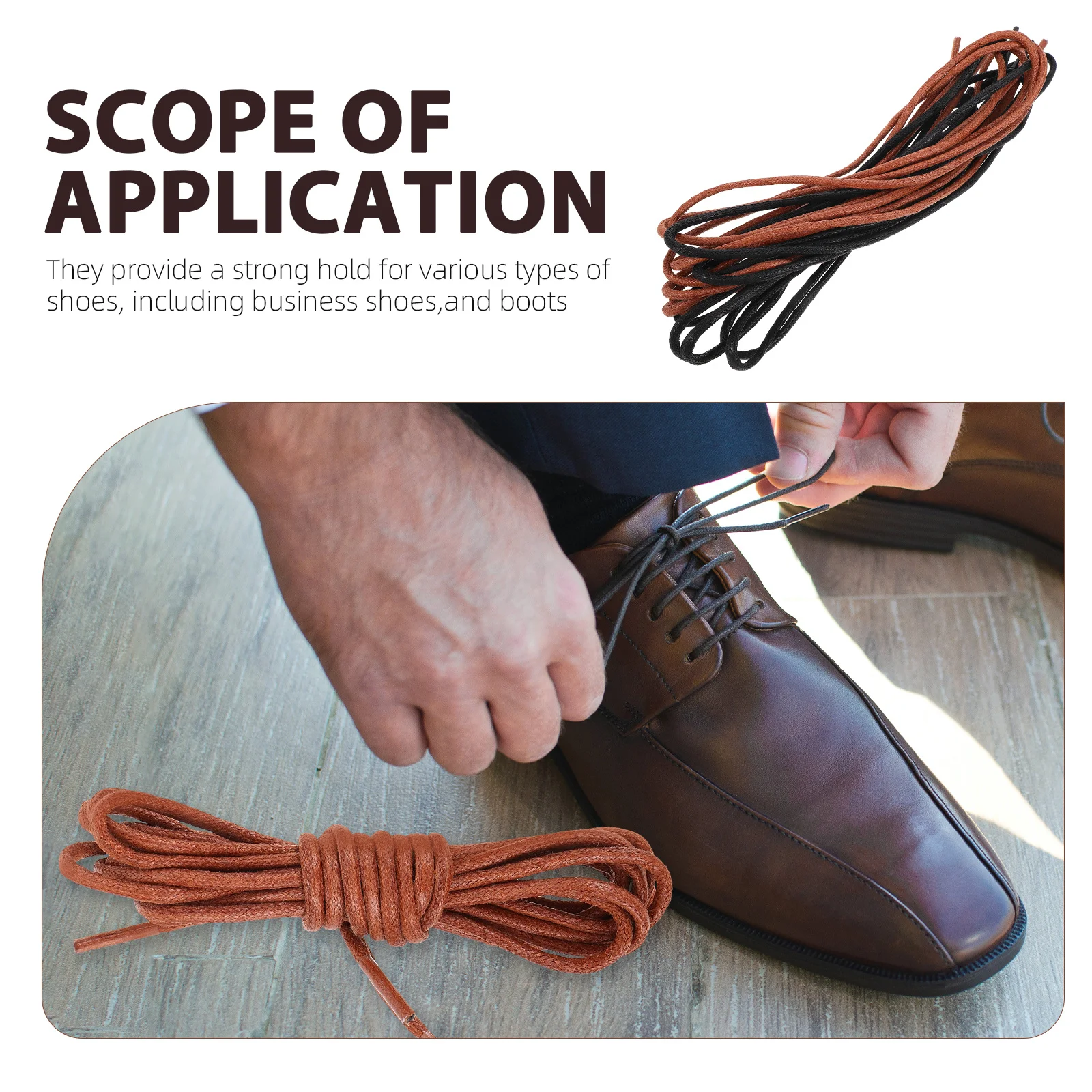 4 أزواج من أربطة الحذاء المستديرة المشمعة لفستان الأحذية للرجال والنساء أربطة أحذية متينة وأنيقة شديدة التحمل للمناسبات الرسمية