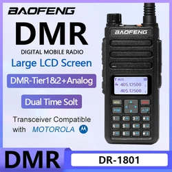 Baofeng DR 1801 Walkie Talkie Large Screem Tier 1+2 Dual Time Slot Digital Dual band 136-174 400-470MHz Portabsle AES256 Radio