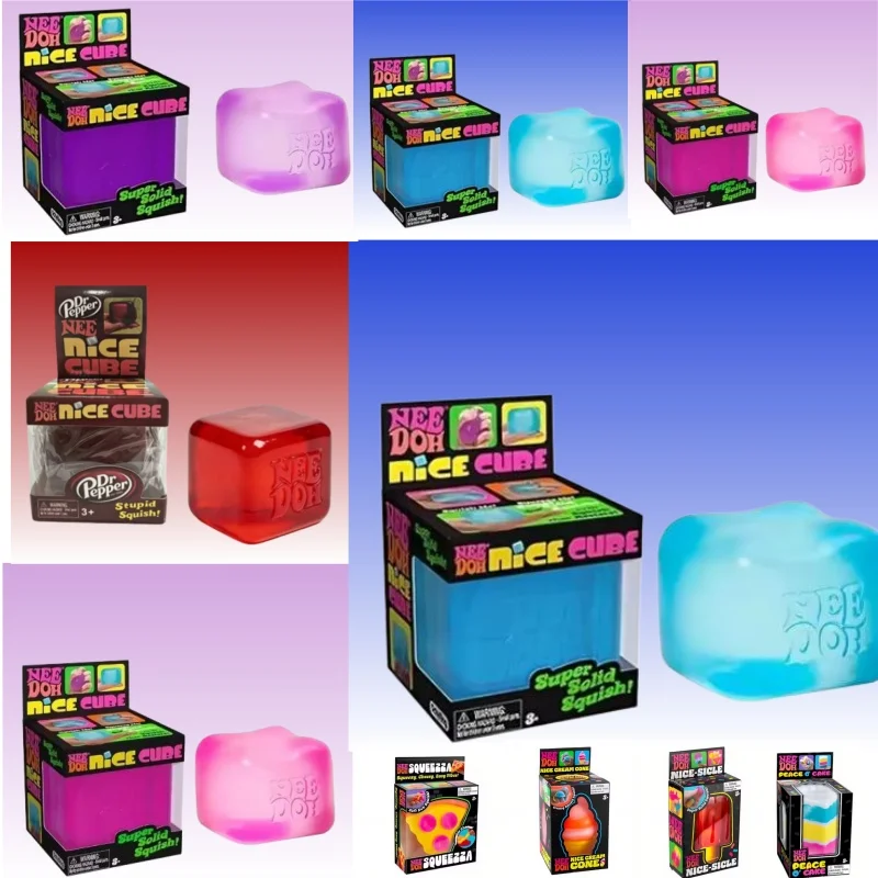 Trending Nee Doh Jellyfish & Cube Squish Toy, Soft Jelly Squeeze Stress Relief Fidget Toy, Sensory NeeDoh for Kids & Adults