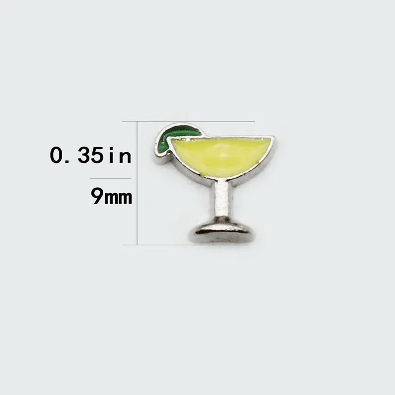 Wholesale 20pcs Margarita Floating Charms Living Glass  Lockets Bracelet Diy Jewelry Accessory