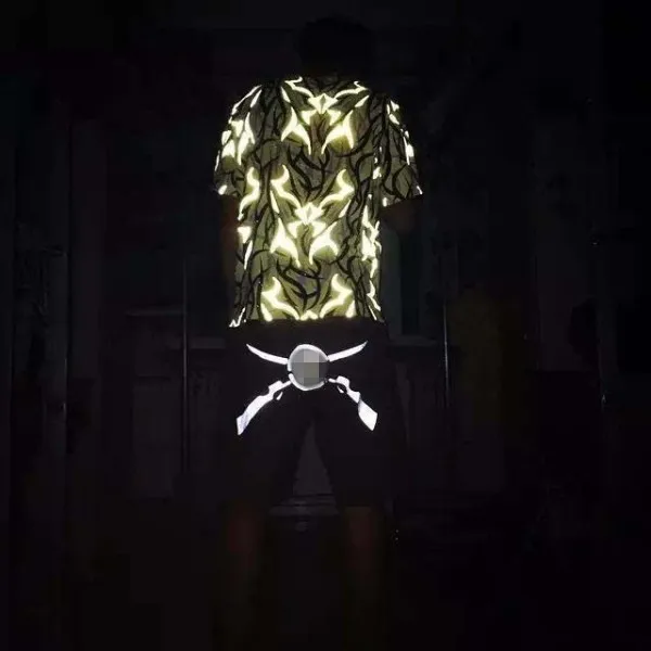 

Casual Reflective Double Gun Military Trend Workwear Couple Summer Leisure orts Low Waist Straight Leg Five-Quarter Length