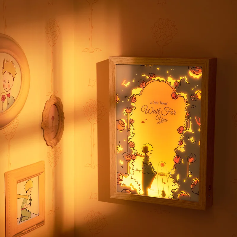 The Little Prince Rose Garden Picture Frame Light Romantic And Creative Pendant Decoration For Girlfriend's Birthday Gift